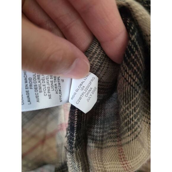 Casa cabana Check Button Down Shirt M - Picture 6 of 9